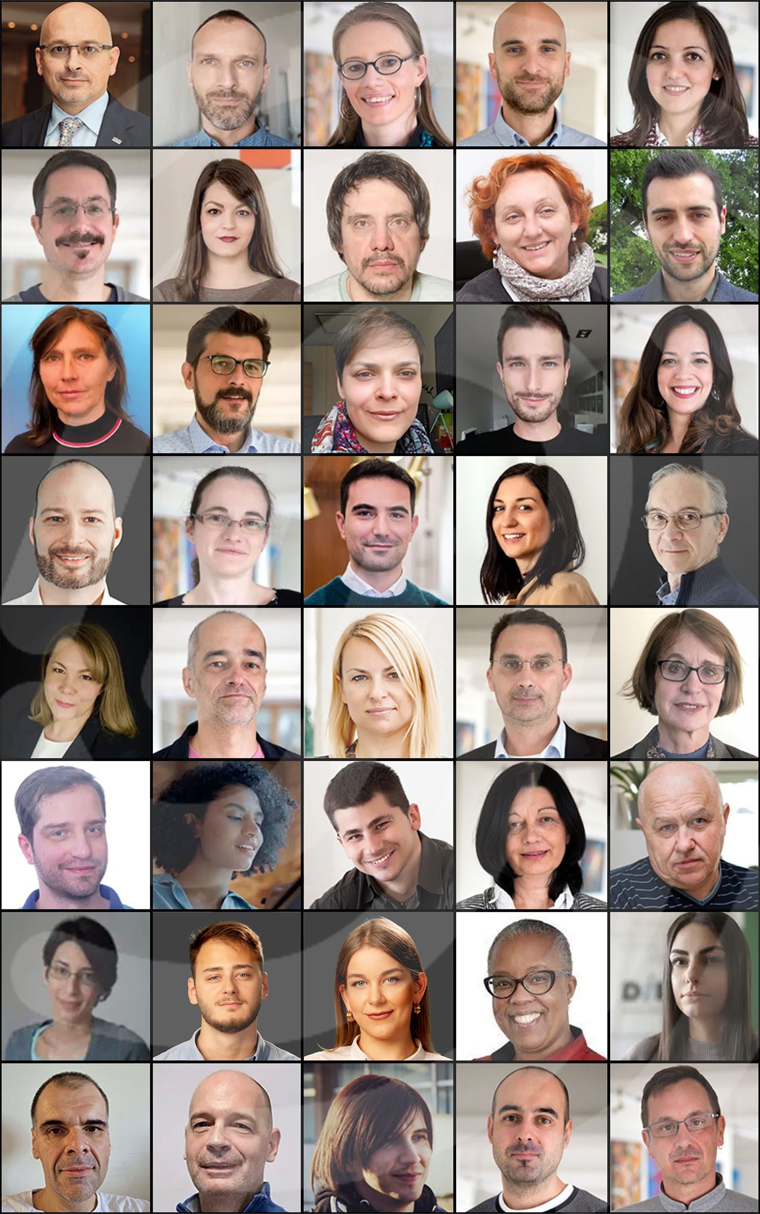 Kolaz Diplo Staff 3 Art, Collage, Adult, Female, Person, Woman, Head, Male, Man, Face, Photography, Portrait, Accessories, Glasses, Clothing, Formal Wear, Suit, Melanie Fronckowiak